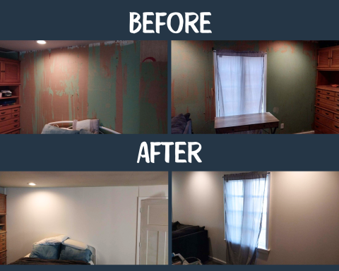 Before and After Photos of Bedroom Interior Home Painting project by Bills-Royal Painting